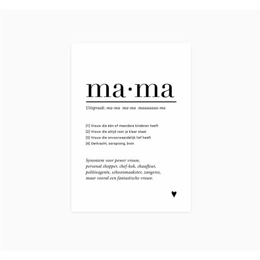 Kaart definitie mama